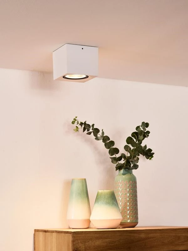 Lucide FEDLER - Spot plafond - LED Dim to warm - GU10 - 1x12W 2200K/3000K - Blanc - ambiance 1